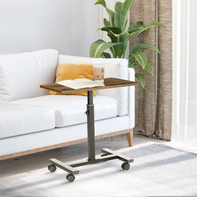 The Range Mobile Side Table, Rolling Laptop Stand with Wheels, Height Adjustable  - Rustic Brown