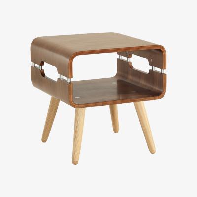 The Range Curve Cube Lamp Table - Walnut