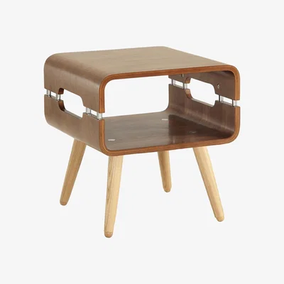 The Range Curve Cube Lamp Table - Walnut