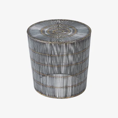 The Range Templar Silver Wireframe Side Table - Brown