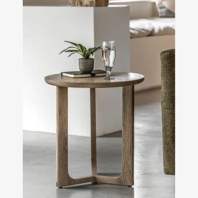 Rose & Grey Albie Minimalist Round Side Table - Smoked