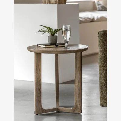 Rose & Grey Albie Minimalist Round Side Table - Smoked