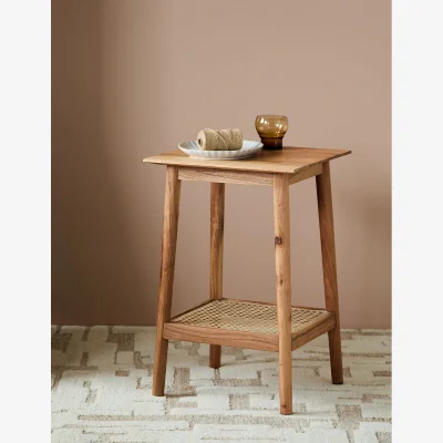 Rose & Grey Erabar Acacia & Cane Side Table