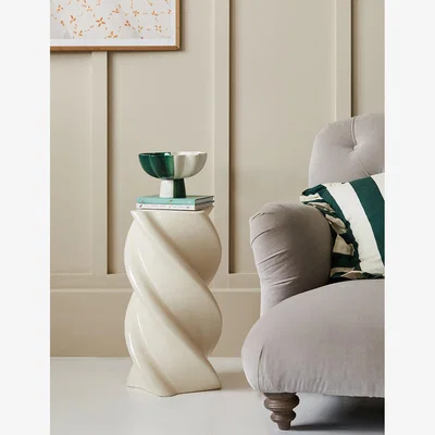 Rose & Grey Off-White Marshmallow Pillar Side Table
