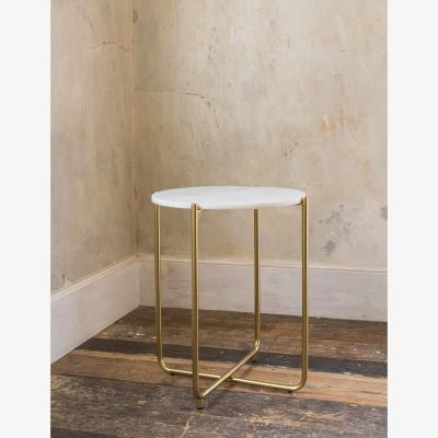 Rose & Grey Gloria White Marble Side Table
