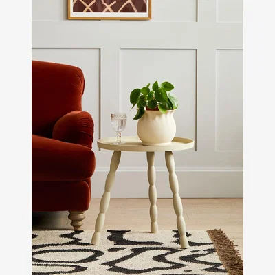 Rose & Grey White Marshmallow Leg Side Table
