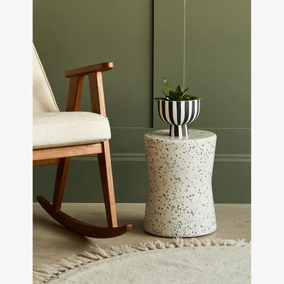 Rose & Grey Tapered Terrazzo Side Table