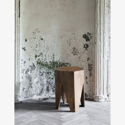 Rose & Grey Abstract Wooden Side Table