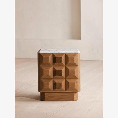 Soho Home Marius Bedside Table, Small, Arabescato Corchia Marble