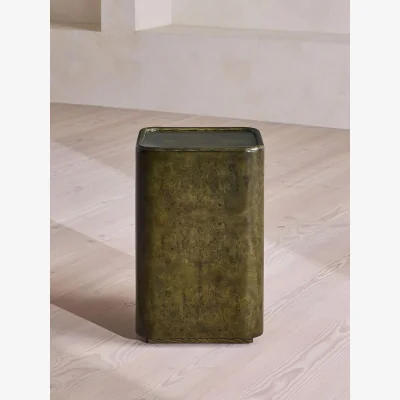 Soho Home Dawson Side Table, Oak Burl, Olive
