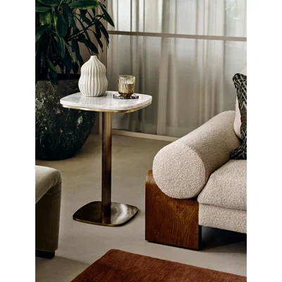 Soho Home Sebastien Side Table, White marble