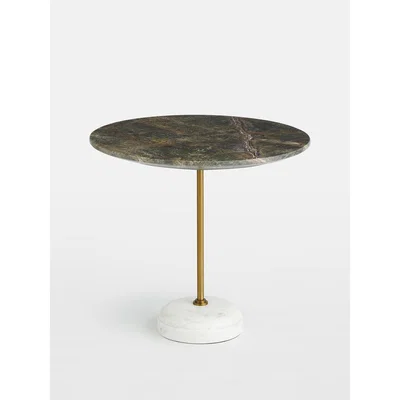Soho Home Fleet Side Table, Large/Low, Jurassic Green Marble