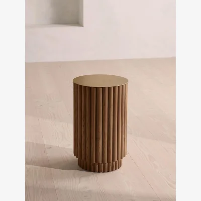 Soho Home Barrel Side Table, Dark Oak