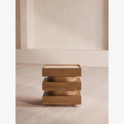 Soho Home Flynn Side Table, Lacorado Marble