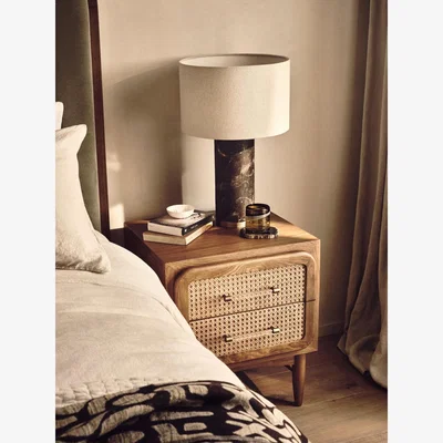 Soho Home Oscar Cane & Oak Bedside Table