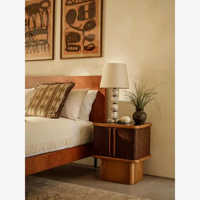 Soho Home Micah Bedside Table, Walnut Burl