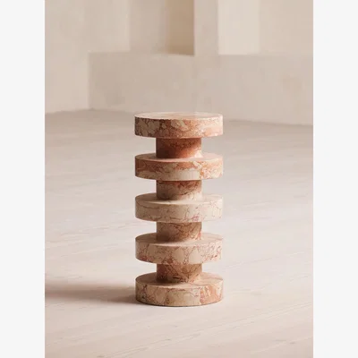 Soho Home Nelson Side Table, Breccia Pernice Marble