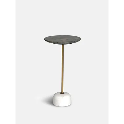 Soho Home Fleet Side Table, Small/Tall, Jurassic Green Marble