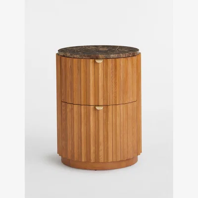 Soho Home Railton Bedside Table, Dark Emperador Marble