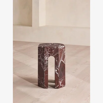Soho Home Fitz Side Table, Rosso Levanto Marble