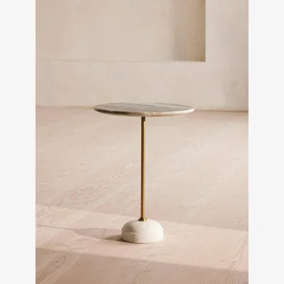 Soho Home Fleet Side Table, Medium, Terra Bianca Marble