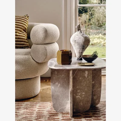 Soho Home Fawsley Side Table, Grey Norway Marble
