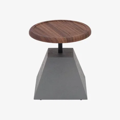 Sazy Anders Concrete Look Side Table, Wood
