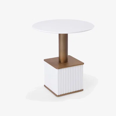 Sazy Cabello Side Table, White