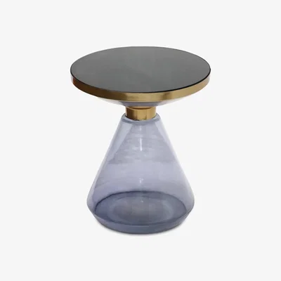 Sazy Vibrante Glass Side Table, Purple