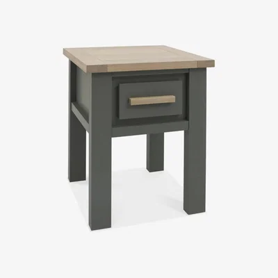 Teddy Beau Bentley Oakham Dark Grey And Scandi Oak Square Lamp Table