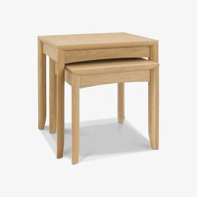 Teddy Beau Bentley Bergen Oak Square Nest Of Lamp Tables