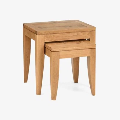 Teddy Beau Bentley High Park Pippy Oak Square Nest of Lamp Tables
