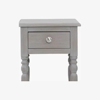 Teddy Beau Deco Home Arabella Taupe Wood Small 1 Drawer Telephone Table Side Table
