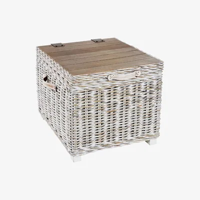 Teddy Beau Rowico Maya Storage With Timber Top White Side Table