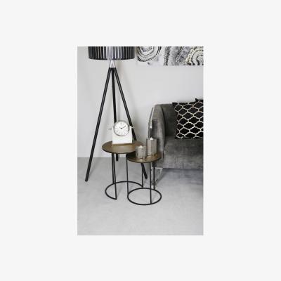 Teddy Beau Deco Home Set Of 2 Suhani Nest Of Tables With Black With Gold Top