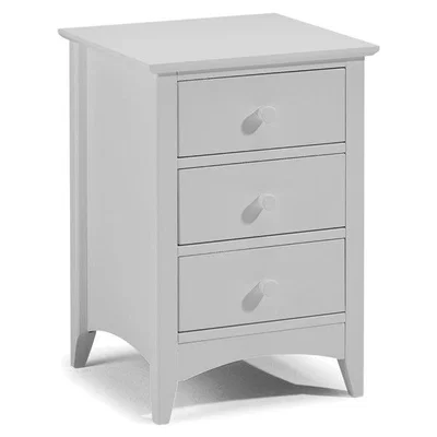 Teddy Beau Julian Bowen Cameo 3 Drawer Bedside Table / Dove Grey / Bedside 3 Drawers