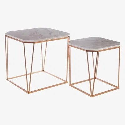 Teddy Beau Teddy's Collection Aster Rose Gold Side Tables