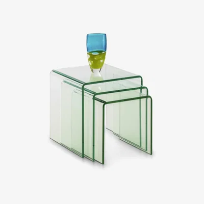 Teddy Beau Julian Bowen Amalfi Bent Glass Nest of Tables