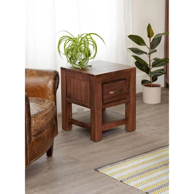 Teddy Beau Baumhaus Mayan Walnut One Drawer Side Table