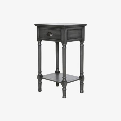 Teddy Beau Deco Home Arabella Grey Wood Large 1 Drawer Telephone Table Side Table