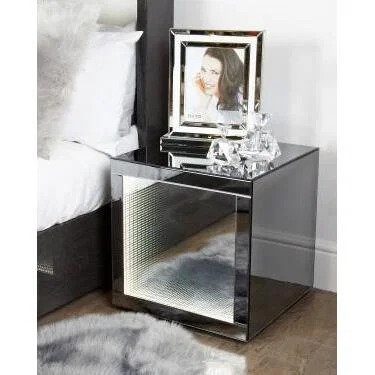 Teddy Beau Deco Home Smoked Mirror Infinity Side Table
