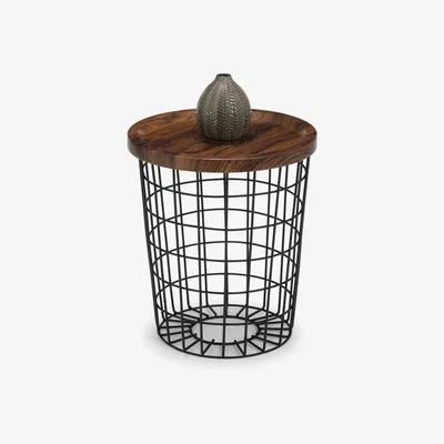Teddy Beau Julain Bowen Smithson Storage Lamp Table in Walnut & Black
