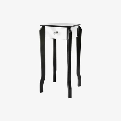 Teddy Beau Deco Home Paisley Black And Mirror Side Table