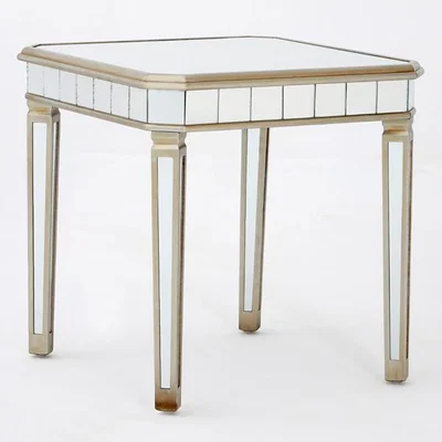 Teddy Beau Teddy's Collection Tyler Champagne Gold Finish Side Table