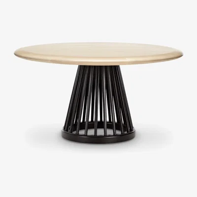 Tom Dixon Tom Dixon - Fan Table Black Base Natural Birch Top 900mm