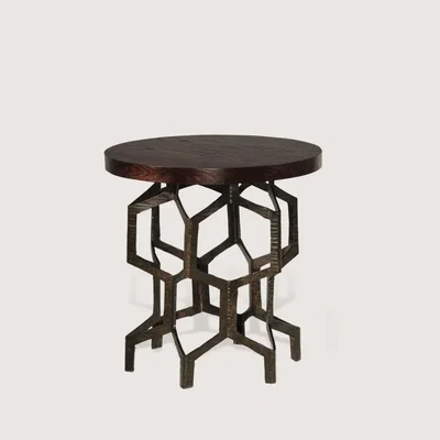 Tobias Oliver Porta Romana | Honeycomb Side Table | Bronzed