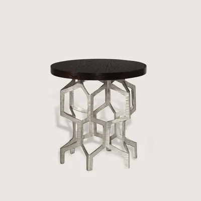Tobias Oliver Porta Romana | Honeycomb Side Table | Decayed Silver