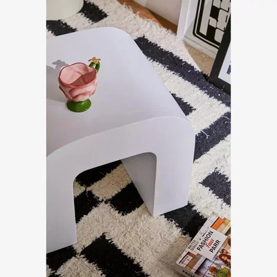 Urban Outfitters Juliette Ceramic Side Table - White H: 40cm x W: 40cm x L: 46cm at Urban Outfitters