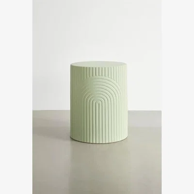 Urban Outfitters Urban Outfitters Carved Side Table - Green Dia 36.2cm x H: 43.8cm