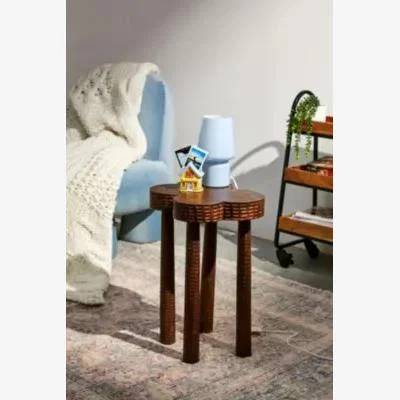 Urban Outfitters Butterfly Carved Side Table - Brown H: 50cm x W: 28cm x L 36cm at Urban Outfitters